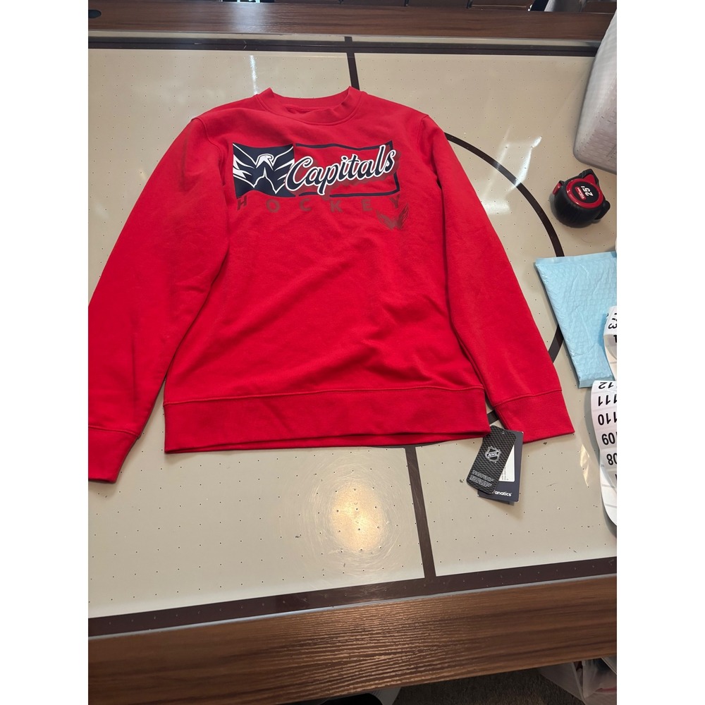 289 Fanatics Washington Capitals NHL Red Crewneck Sweatshirt Mens Small NWT